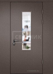 Дверь тамбурная остекленная МДФ по назначению в подъезд парадные арочные с зеркалом